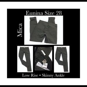 Eunina Mica Jeans Low Rise Skinny Ankle Size 28